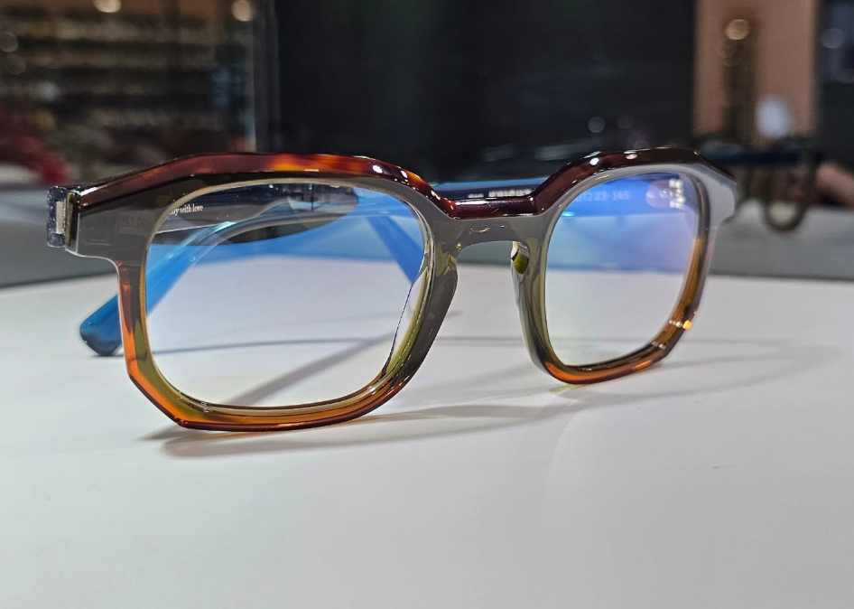 Monture optique acétate dégradé ambre et gris